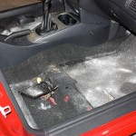 We begin by laying down a layer of biodegradable mold and mildew killer and wetness absorber