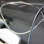 Fingernail scratches are very common near the door handles.